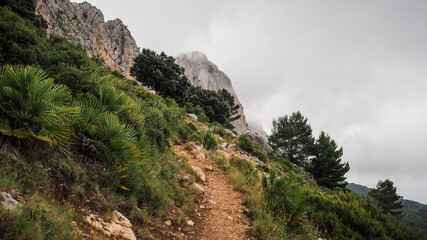 Sierra Bernia Mountains in Spain at Costa Brava region