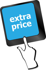 extra price word key or keyboard keys, discount concept