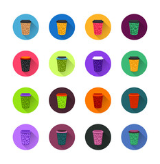 Large Set of Colored Paper Cup Coffee