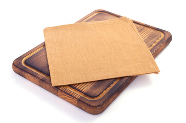cutting wooden board  and napkin