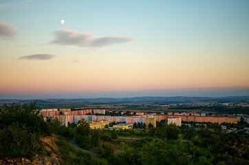 sunset over the city