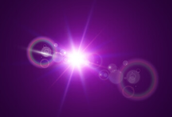 Obraz premium Bright beautiful star.Vector illustration of a light effect on a transparent background.