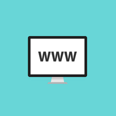 Monitor icon with www in screen