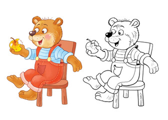 Obraz na płótnie Canvas Goldilocks and the three bears. Fairy tale. Cute and funny cartoon characters isolated on white background
