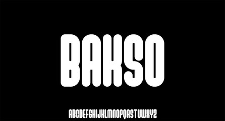 Bakso, urban condensed font with rounded corner