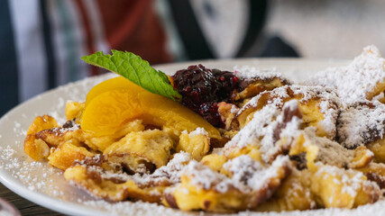 home made Kaiserschmarren in Austria after hiking