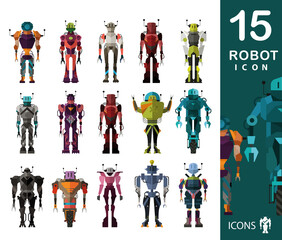 Robot set set of 15 quality vector robots