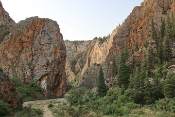 River in the canyon. Limestone