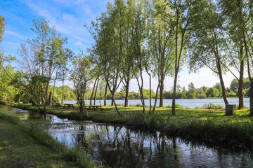 Charente-Maritime - Aigrefeuille - Lac de Frace et la rivière du Curé qui l'alimente