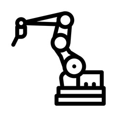 manufacturing robotic arm icon vector. manufacturing robotic arm sign. isolated contour symbol illustration