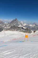 cervinia valle aosta italy zermatt switzerland matterhorn glacier snow report ski conditions august 2020 summer skiing wintersports in summer mountain landscape weather mountain alps of europe