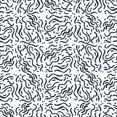 Seamless pattern with random waves silhouette top view. Design for backdrops with sea, rivers or water texture.