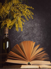 book with autumn leaves
