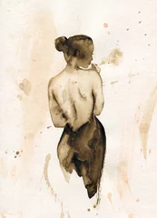 schöne Frau. Modeillustration. Aquarellmalerei © Anna Ismagilova