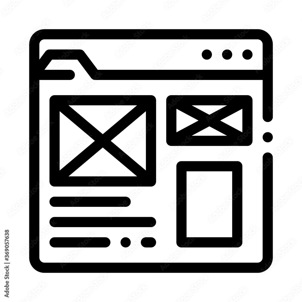 Poster front end web site style icon vector. front end web site style sign. isolated contour symbol illustr