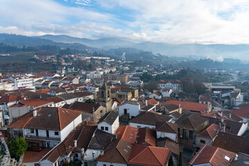 Fototapeta premium View of Vila parish from the Castle of Melgaço, Viana do Castelo, Portugal