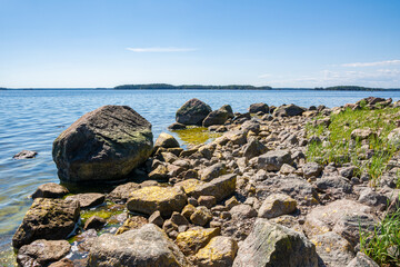 Coastal view of The Svartholm fortress and Gulf of Finland, Loviisa, Finland