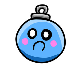 Cartoon Stylized Sad Christmas Bulb