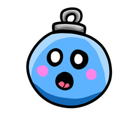 Cartoon Stylized Surprised Christmas Bulb