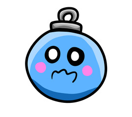 Cartoon Stylized Scared Christmas Bulb