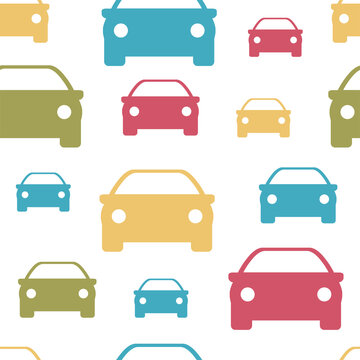 Seamless pattern. Print for clothes. Patterns for packaging. Car icon