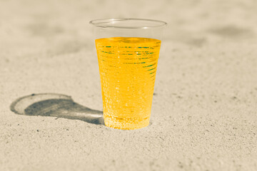 Clear plastic Cup with a soft drink