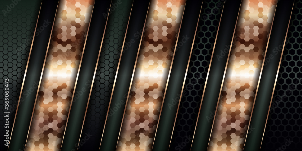 Aufkleber modern luxury background vector overlap layer on dark green and shadow black space with abstract sty