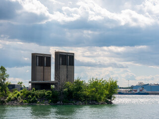 Tunnel Louis-Hippolyte-Lafontaine ventilation towers, Montreal, Quebec, Canada