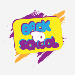 SeptemberBright sticker, banner, back to school icon. Children's colorful poster on the background of colored brush strokes. Vector illustration.