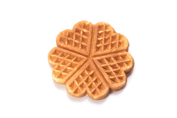 Freshly baked waffles isolated on white background