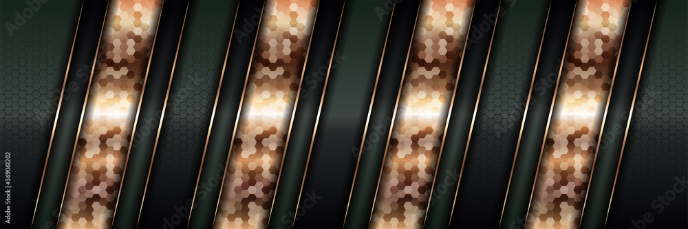 Aufkleber modern luxury background vector overlap layer on dark green and shadow black space with abstract sty