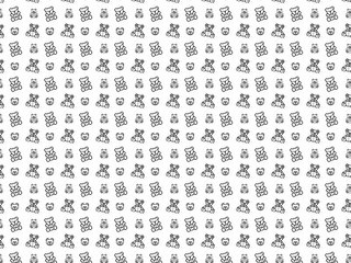 Cute seamless pattern with funny bear