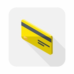 Credit card Yellow left view icon vector isometric.