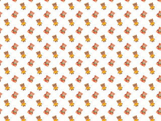 Cute seamless pattern with funny bear