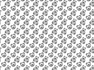Cute seamless pattern with funny bear
