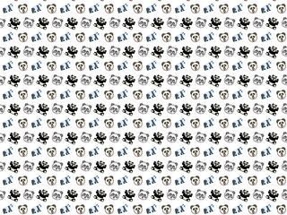 Cute seamless pattern with funny panda bear