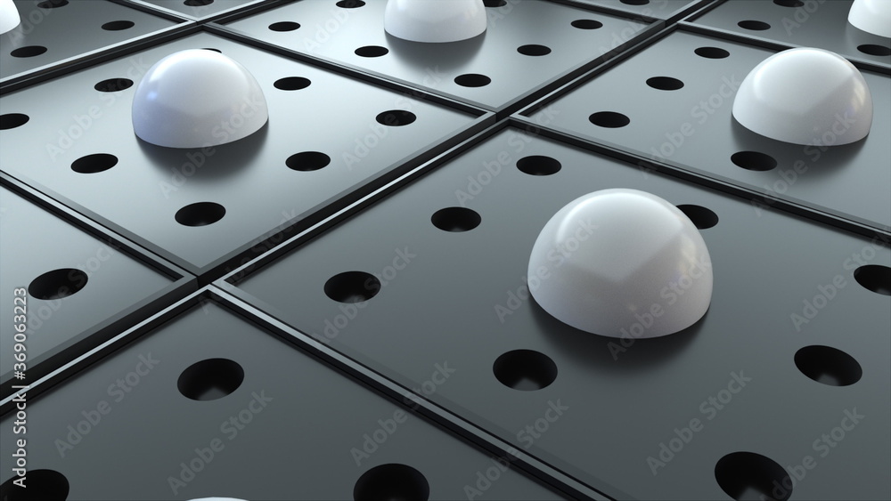 Aufkleber abstract surface with repeating geometric elements, 3d rendering of digital composition. computer ge