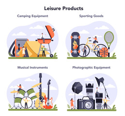 Leisure product production set. Art and entertainment concept.