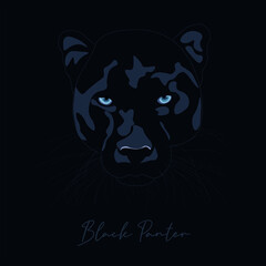 vectoral black panther on a black background