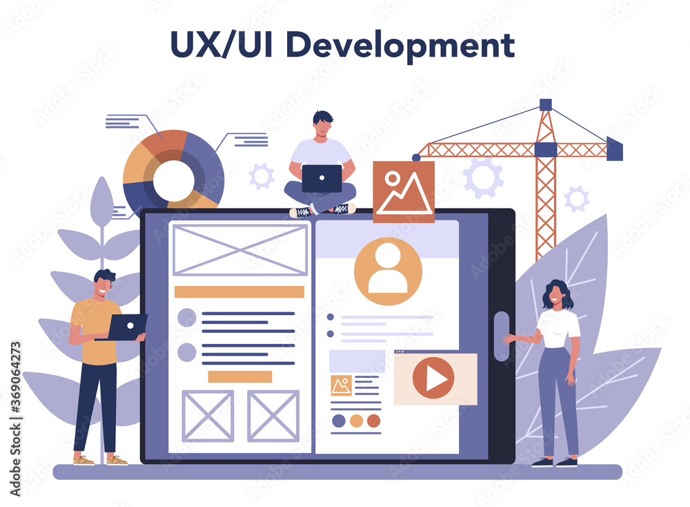 Wall mural ux ui designer online service or platform. app interface