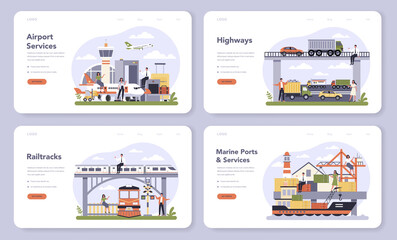 Transportation infrastructure sector of the economy web banner