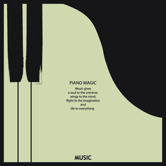 Musical poster for your design. Music elements design for card, invitation, flyer. Music background vector illustration. Music piano keyboard. Grand piano. © Grafic Variartions