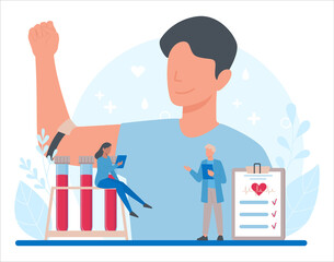 Blood donation concept. Give blood and save life, become donor.