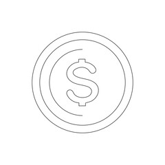 Dollar currency icon vector illustration outline
