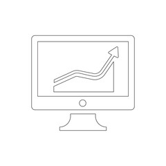 Analytics graph icon vector illustration outline