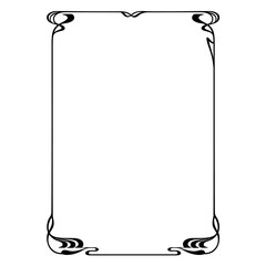 Ornate black framework. Art Nouveau style of 1920s. A3, A4 page size. 