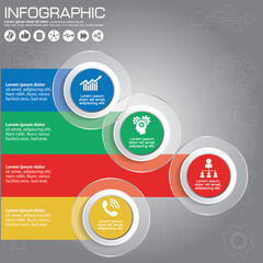 Circle infographics design templates set, five steps or options, vector eps10 illustration