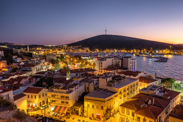 Fototapeta premium Cesme cityscape at Aegean sea coast, Turkey