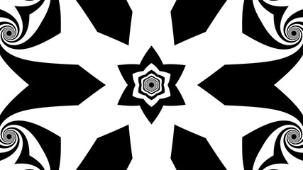 Black and white stripes. Computer generated abstract background, 3D rendering backdrop