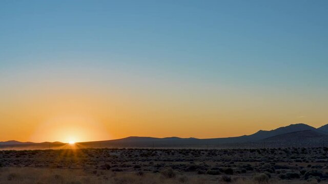 dramatic sunset in the mojave desert